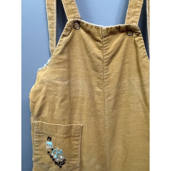 Vintage HEALTHTEX tan corduroy overalls heart patches 6‎ months - Picture 3 of 10